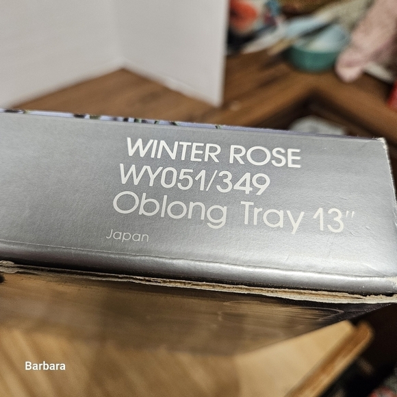 Vintage Studio Nova "Winter Rose" Elegant Clear Floral Glass Serving Tray - Picture 5 of 8